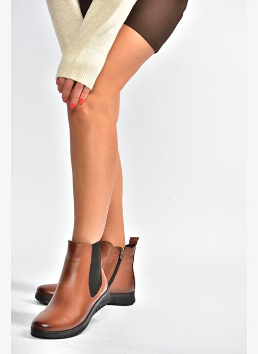 V324501103 Taba Hakiki Deri Kadın Bot - Görsel 2