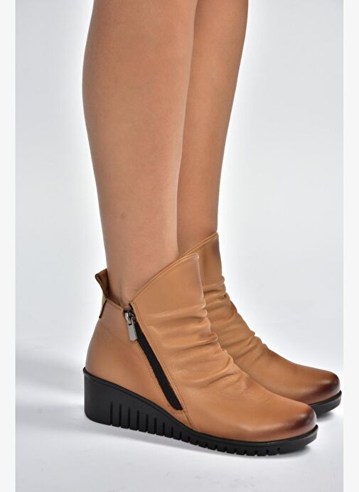 V324200303 Taba Hakiki Deri Dolgu Tabanlı Kadın Bot - Görsel 3