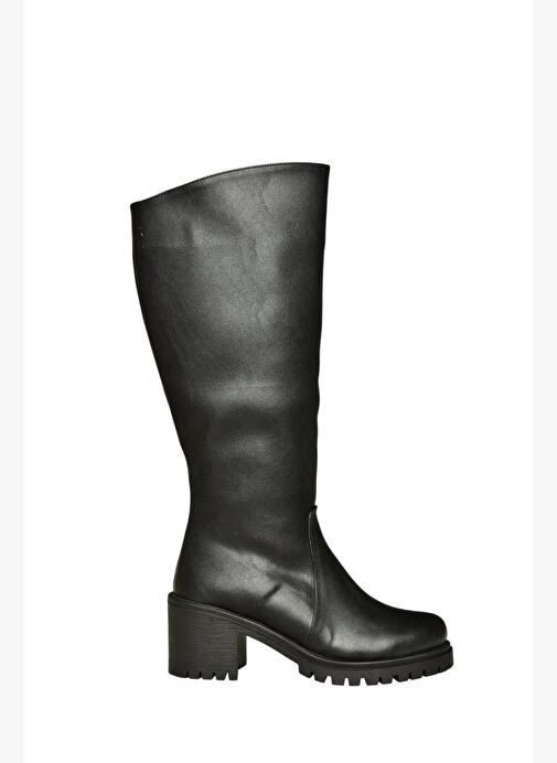 V726800209 Siyah Kalın Topuklu Klasik Kadın Çizme - Görsel 7