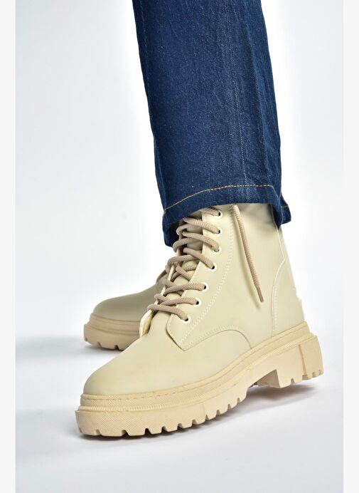 V973192401 Bej Nubuk Kalın Tabanlı Postal Bot - Görsel 3