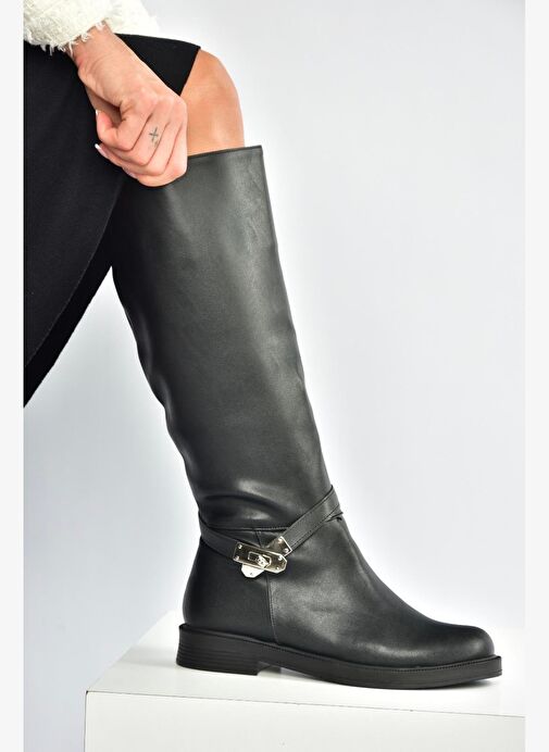V726717109 Siyah Klasik Kadın Çizme - Görsel 2