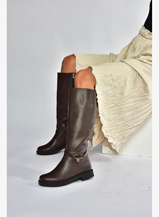 V726717109 Kahverengi Klasik Kadın Çizme - Görsel 3