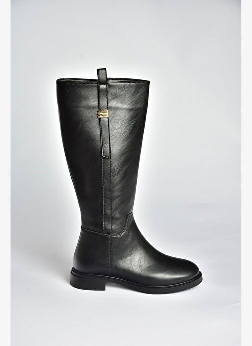 V973000809 Siyah Klasik Kadın Çizme - Görsel 7