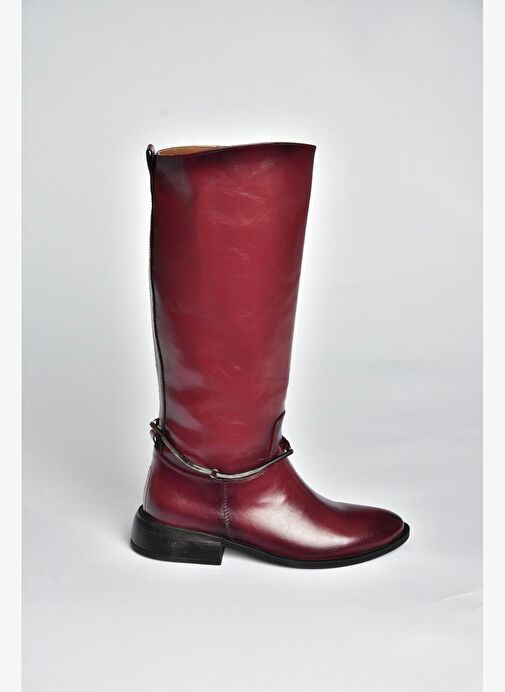 V312361060 Bordo Rustik Klasik Kadın Çizme - Görsel 7