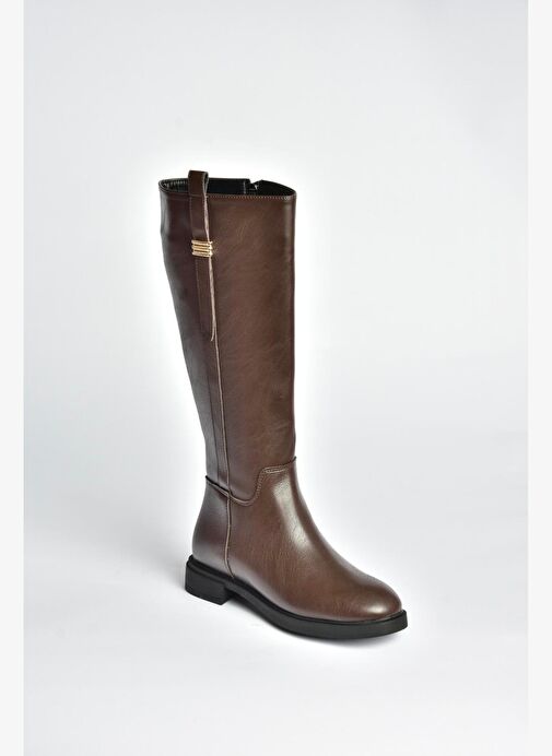 V973000809 Kahverengi Klasik Kadın Çizme - Görsel 7