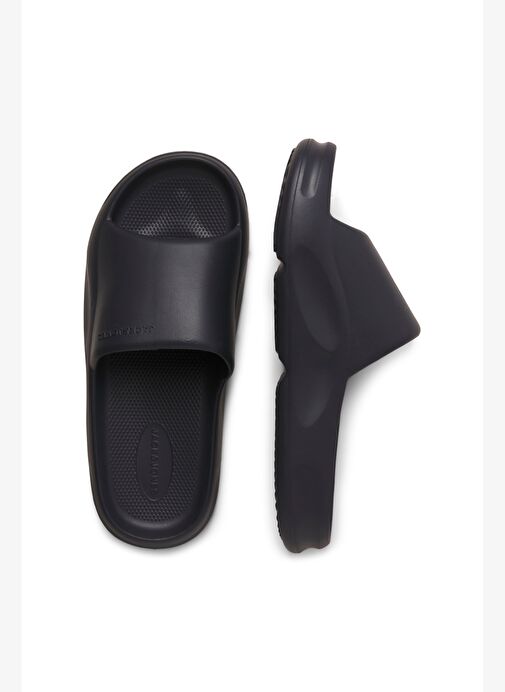 Jack & Jones Erkek Siyah Logolu Rahat Tabanlı Şık Görünüşlü Günlük Plaj Terlik 1225128 - Görsel 3