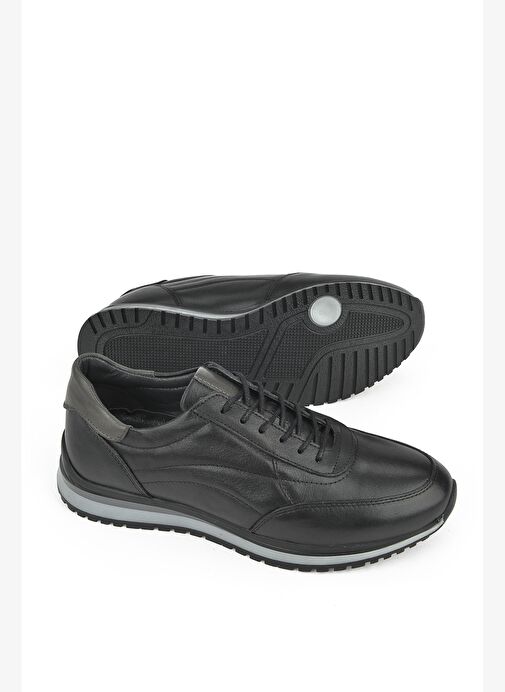 Ziya, Erkek Hakiki Deri Sneaker 1531002Z415 Siyah - Görsel 5