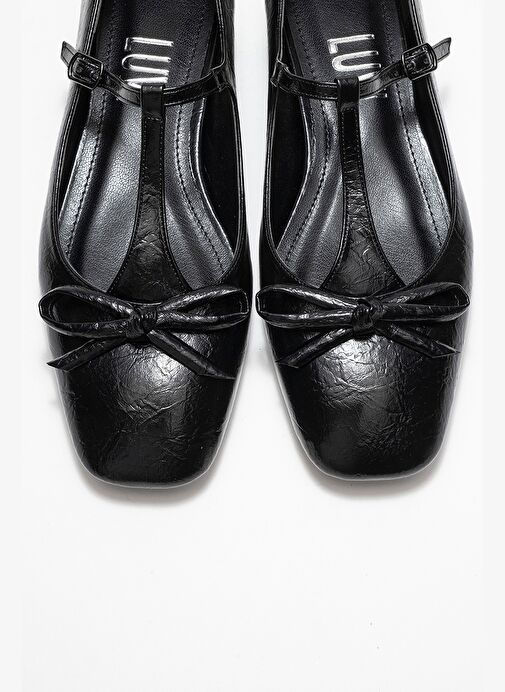 LORENA Siyah Fiyonklu Kadın Babet Ayakkabı - Görsel 3