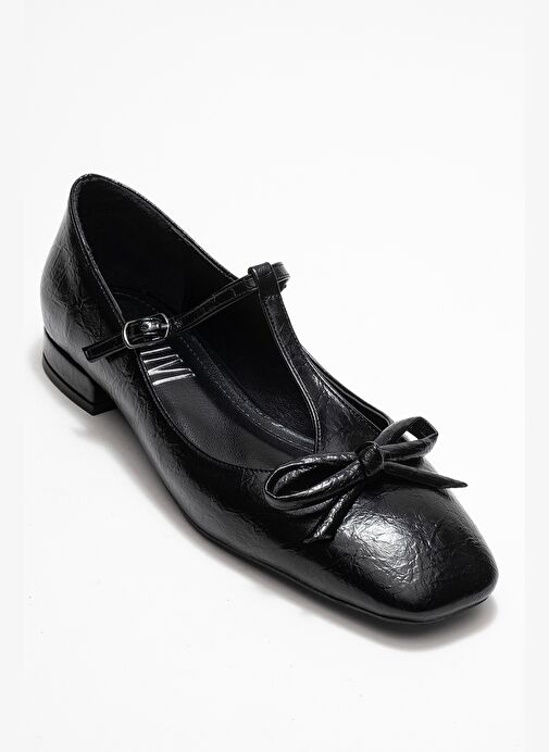 LORENA Siyah Fiyonklu Kadın Babet Ayakkabı - Görsel 4