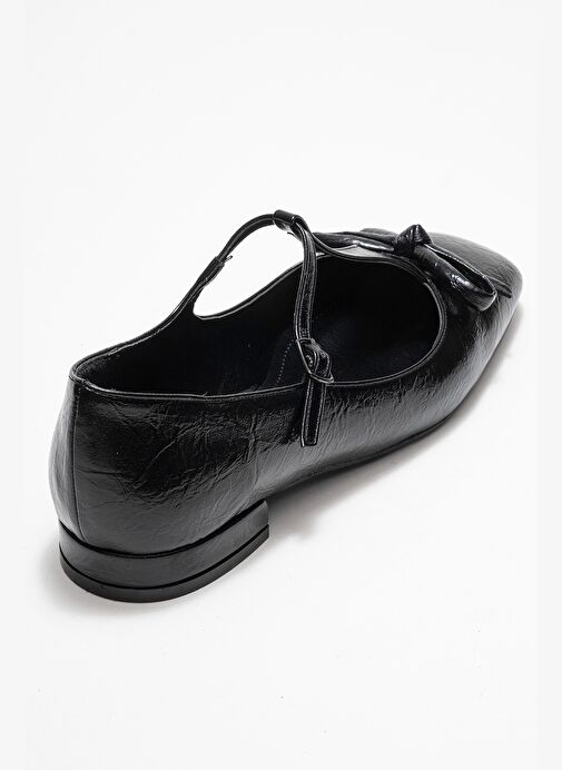 LORENA Siyah Fiyonklu Kadın Babet Ayakkabı - Görsel 6