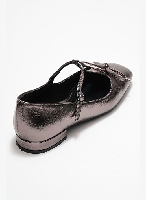 LORENA Platin Fiyonklu Kadın Babet Ayakkabı - Görsel 6