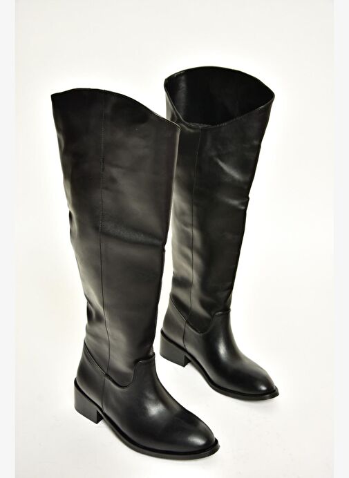 T723726009 Siyah Klasik Kadın Çizme - Görsel 6