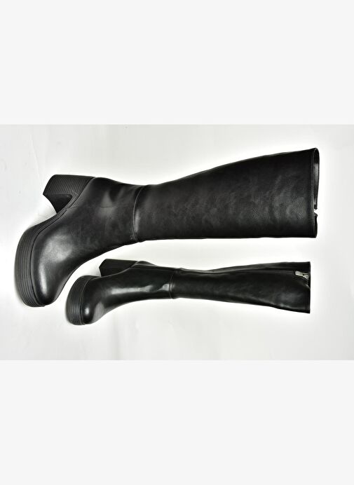 T282099909 Siyah Kalın Topuklu Kadın Çizme - Görsel 8