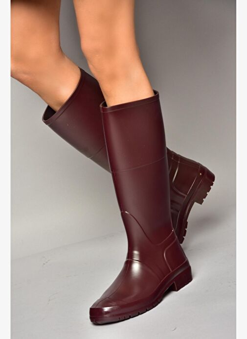T858704009 Bordo Yağmur Çizmesi - Görsel 2