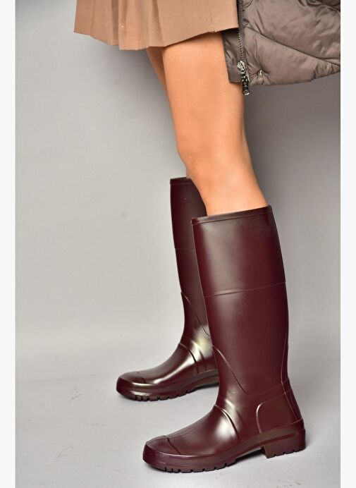 T858704009 Bordo Yağmur Çizmesi - Görsel 4