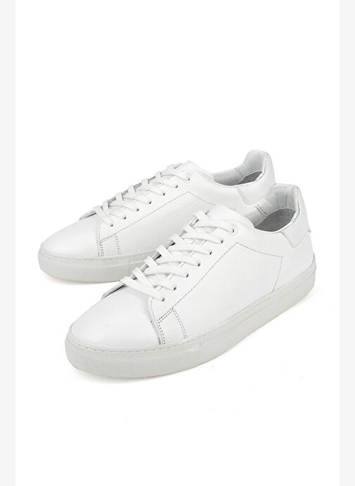 Ziya, Erkek Hakiki Deri Sneaker 1511026ZF7 Beyaz - Görsel 6