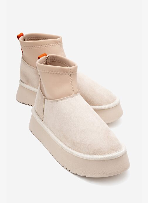 OVAR Bej Süet Scuba Platform Tabanlı Kadın Bot - Görsel 2