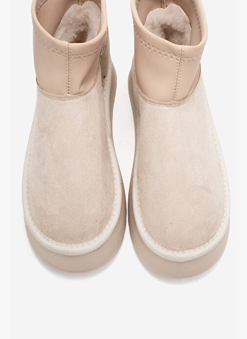 OVAR Bej Süet Scuba Platform Tabanlı Kadın Bot - Görsel 3