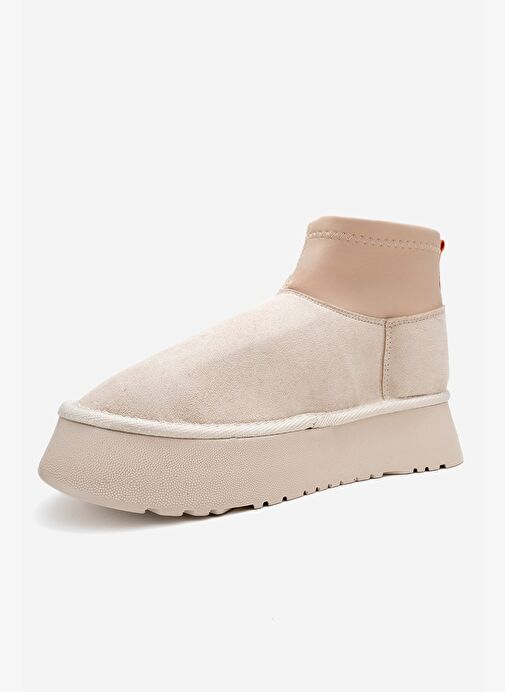 OVAR Bej Süet Scuba Platform Tabanlı Kadın Bot - Görsel 5