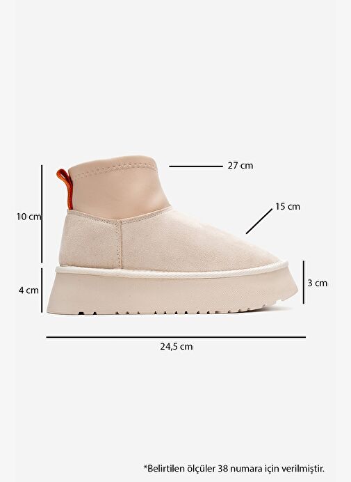 OVAR Bej Süet Scuba Platform Tabanlı Kadın Bot - Görsel 7