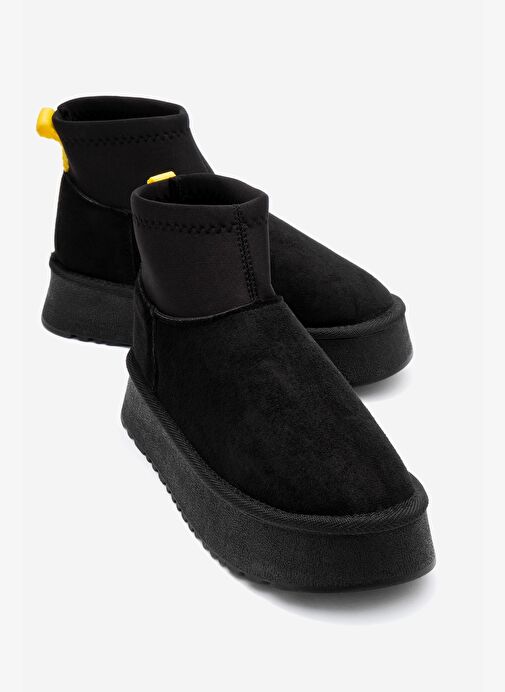 OVAR Siyah Süet Scuba Platform Tabanlı Kadın Bot - Görsel 2