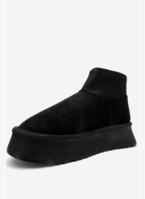 OVAR Siyah Süet Scuba Platform Tabanlı Kadın Bot - Görsel 5