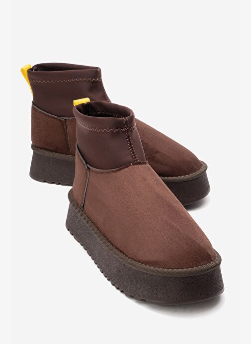 OVAR Kahverengi Süet Scuba Platform Tabanlı Kadın Bot - Görsel 2