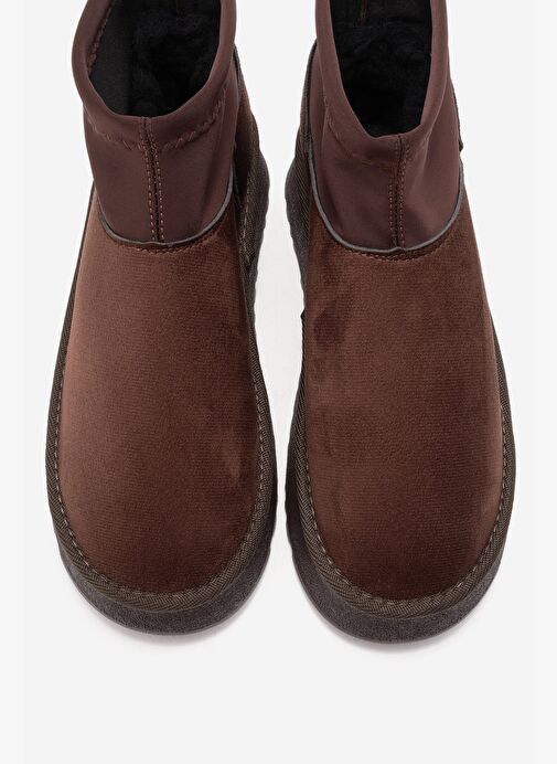 OVAR Kahverengi Süet Scuba Platform Tabanlı Kadın Bot - Görsel 3