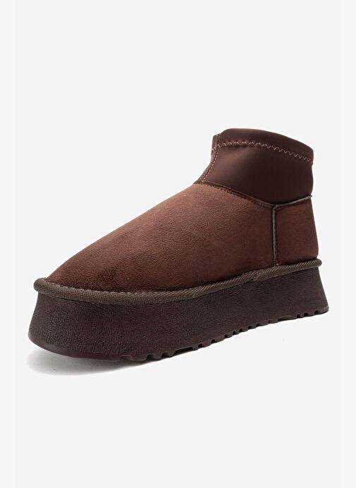 OVAR Kahverengi Süet Scuba Platform Tabanlı Kadın Bot - Görsel 5