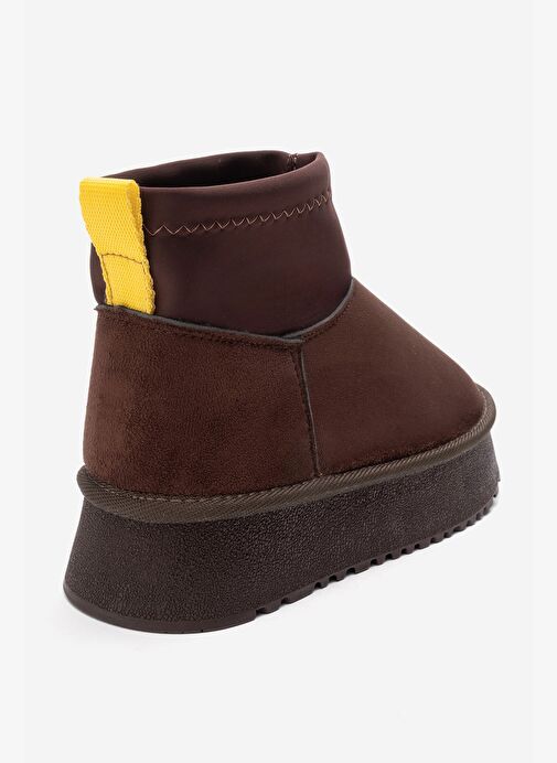 OVAR Kahverengi Süet Scuba Platform Tabanlı Kadın Bot - Görsel 6