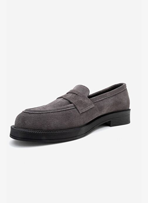 PLİNE Füme Süet Hakiki Deri Kadın Loafer Ayakkabı - Görsel 5