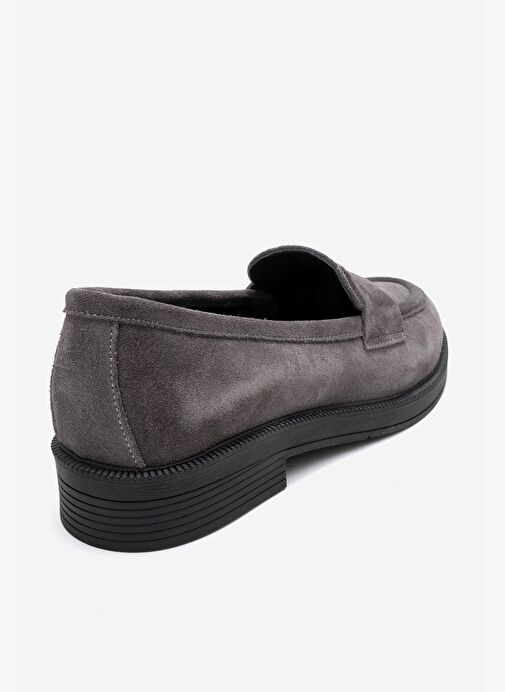 PLİNE Füme Süet Hakiki Deri Kadın Loafer Ayakkabı - Görsel 6