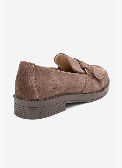 GALEA Vizon Süet Tokalı Hakiki Deri Kadın Loafer Ayakkabı - Görsel 6