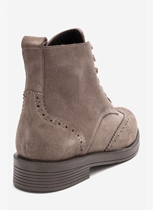 NELVY Vizon Süet Hakiki Deri Kadın Bot - Görsel 5