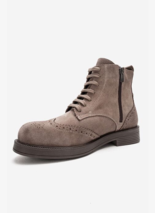 NELVY Vizon Süet Hakiki Deri Kadın Bot - Görsel 7