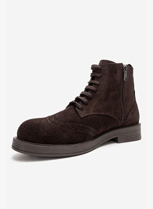 NELVY Kahverengi Süet Hakiki Deri Kadın Bot - Görsel 7
