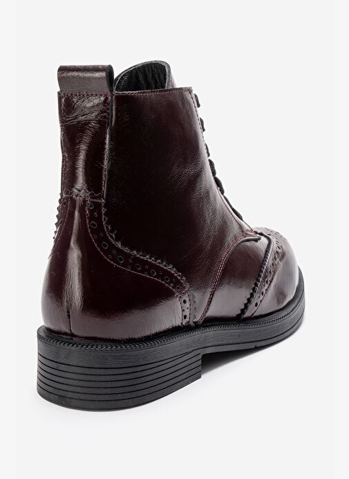 NELVY Bordo Rugan Hakiki Deri Kadın Bot - Görsel 6
