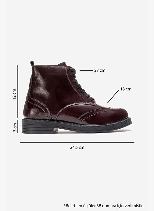 NELVY Bordo Rugan Hakiki Deri Kadın Bot - Görsel 7