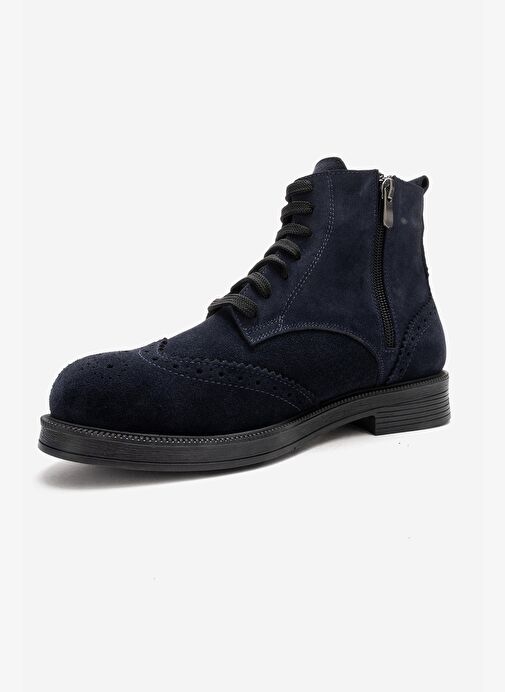 NELVY Lacivert Süet Hakiki Deri Kadın Bot - Görsel 7
