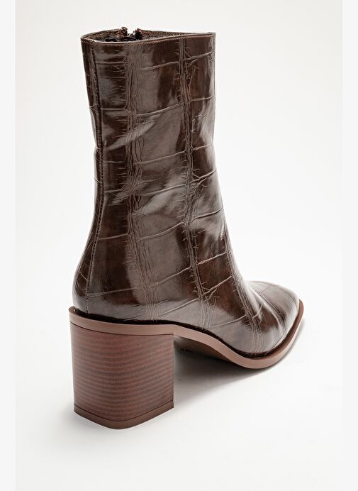 CHARA Kahverengi Baskı Kadın Kalın Topuklu Bot - Görsel 6