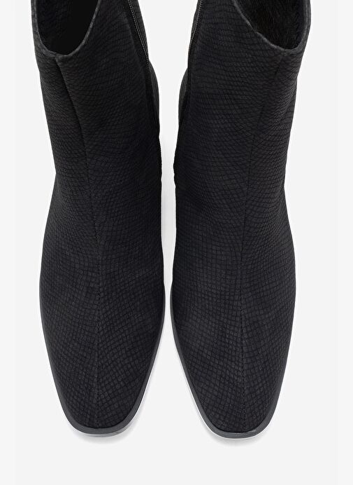CHARA Siyah Desenli Kadın Kalın Topuklu Bot - Görsel 3