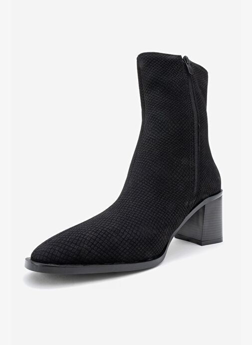 CHARA Siyah Desenli Kadın Kalın Topuklu Bot - Görsel 5