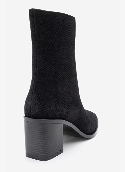 CHARA Siyah Desenli Kadın Kalın Topuklu Bot - Görsel 6