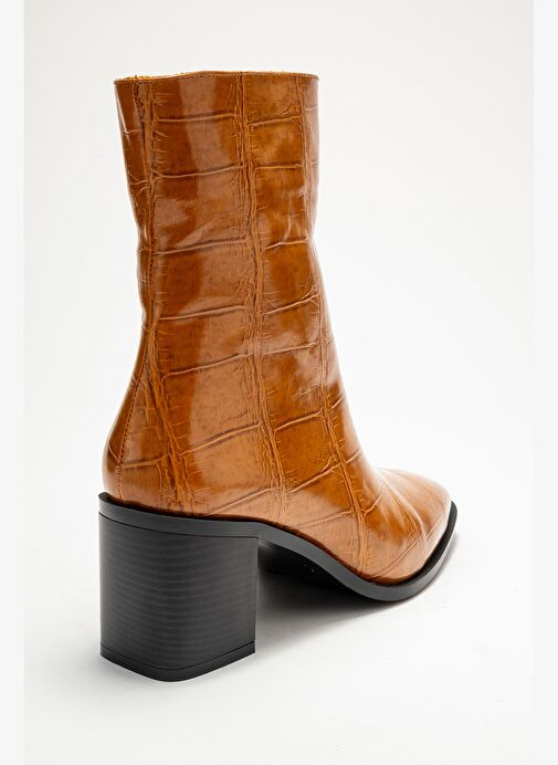 CHARA Taba Baskı Kadın Kalın Topuklu Bot - Görsel 6