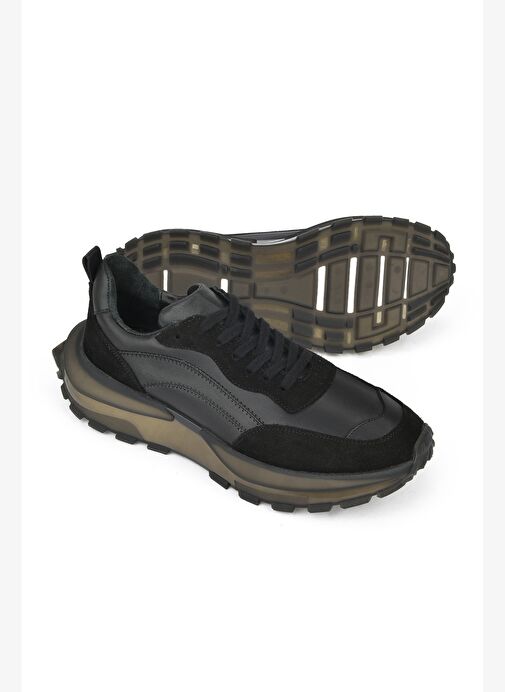 Ziya, Erkek Hakiki Deri Sneaker 1431042Z7015 Siyah - Görsel 5