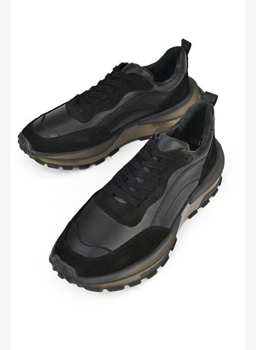 Ziya, Erkek Hakiki Deri Sneaker 1431042Z7015 Siyah - Görsel 6
