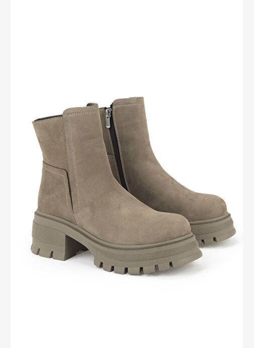 Ziya, Kadın Hakiki Deri Bot 153359Z6152 Vizon - Görsel 3