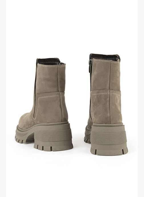 Ziya, Kadın Hakiki Deri Bot 153359Z6152 Vizon - Görsel 4