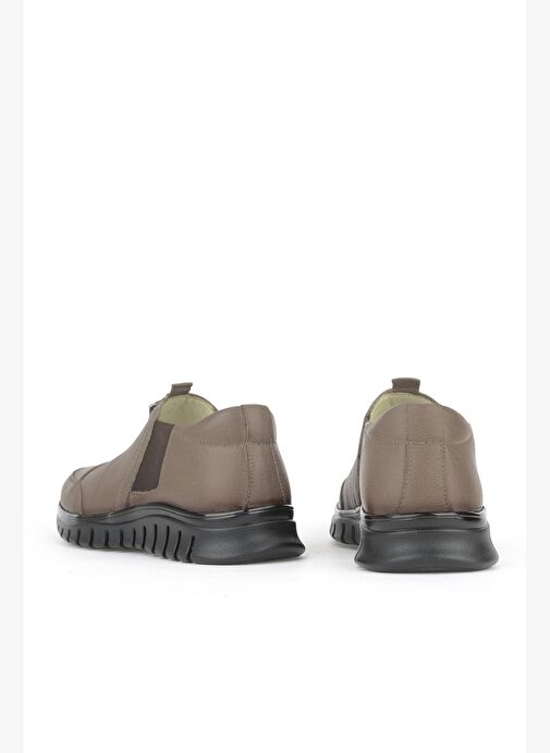 Ziya, Kadın Hakiki Deri Konfor Ayakkabı 15355Z2888 Koyu Vizon - Görsel 4