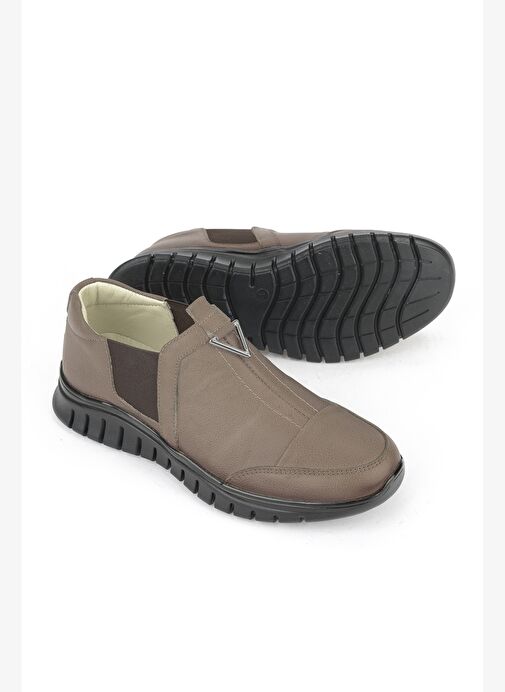 Ziya, Kadın Hakiki Deri Konfor Ayakkabı 15355Z2888 Koyu Vizon - Görsel 5